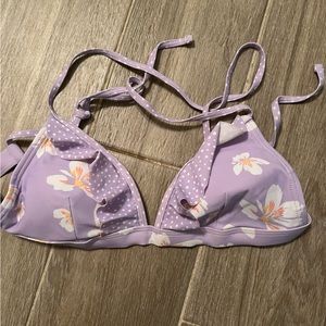 Purple flower bikini top